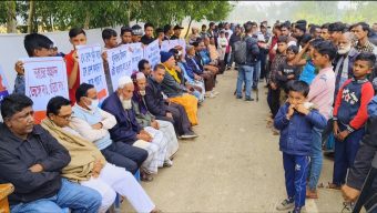 জুড়ীর বটুলী সীমান্তে ভারতের অপপ্রচার ও সীমান্ত হত্যার প্রতিবাদে সভা ও বিক্ষোভ